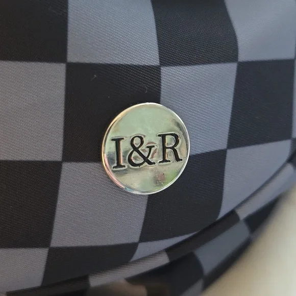 Iris & Rainbow Best Verison Crossbody Bag - Grey & Black Checker Print - Picture 4 of 4